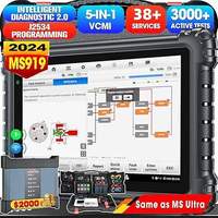 Escáner de Diagnóstico Universal Maxisys MS919 12-24V Compatible con Más de 110 Marcas, Programación de ECU, Más de 3K Pruebas, Topología 2.0