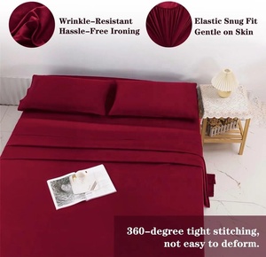 Parure de draps en polyester doux et infroissable, 4 pièces, en microfibre de luxe pour <span class=keywords><strong>la</strong></span> maison, vente en gros - Product Image 3