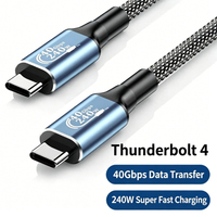 Cable USB4 de 240W PD3.1 y 40Gbps, Compatible con Thunderbolt 4, Video 8K a 60Hz, Carga Rápida de 5A, Cable Trenzado OEM USB C a USB C