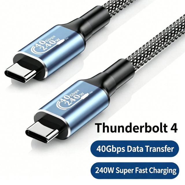 240W PD3.1 40Gbps USB4 Cable Thunderbolt 4 Compatible 8K 60Hz Video 5A Fast Charging Braided OEM Type-C to Type-C