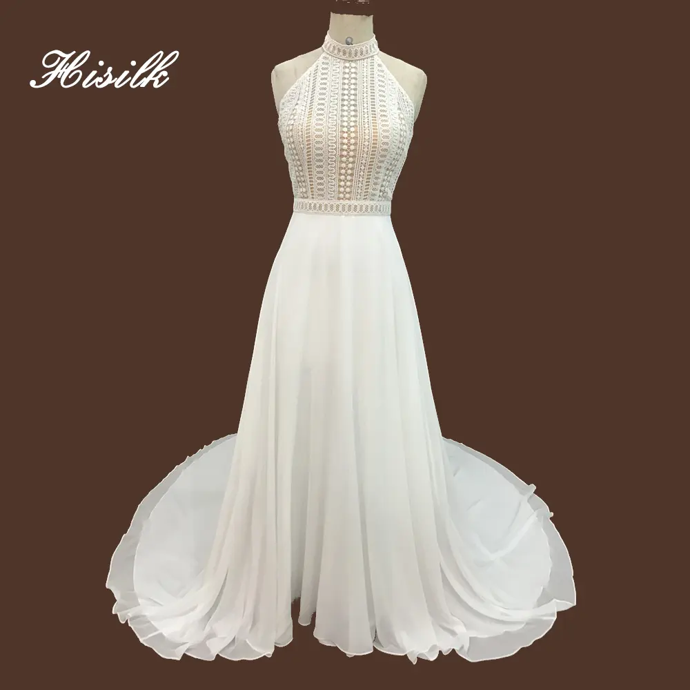 wholesale halter elegant dresses princess casual dresses vintage wedding gown a line
