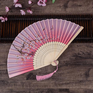 Abanico Plegable <span class=keywords><strong>de</strong></span> Bambú Estilo Japonés Antiguo para Mujer, Diseño Retro Clásico, Hecho a Mano en China - Product Image 2