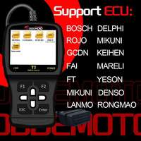 5 En 1 OBD II (Protocolo Euro V/IV) Lector de código Instrumento de diagnóstico de motocicleta para leer y borrar DTC