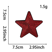 En gros, Patch étoile à paillettes marron, brodé, à cinq branches, en feutre non tissé, thermocollant pour vêtements, sacs et chaussures