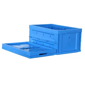 Industrial automated warehouse storage picking stackable foldable collapsible plastic storage totes plastic crates