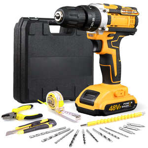 Mesin bor listrik, mesin bor listrik bertenaga tinggi dengan baterai kuning, alat rumah tangga - Product Image 2