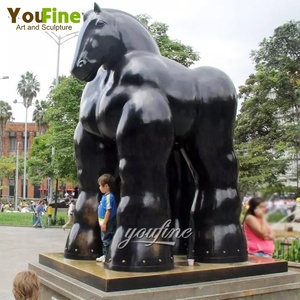 Estatua de caballo ancho de bronce, estatua abstracta famosa, moderna, al aire libre - Product Image 2