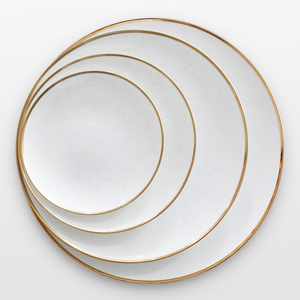 <span class=keywords><strong>Vaisselle</strong></span> de restaurant en céramique blanche, 24 pièces de meilleure qualité, <span class=keywords><strong>design</strong></span> personnalisé, bon marché, bord en or, chine - Product Image 3