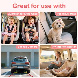 Monitor de Bebé para Auto con Doble Lente, Pantalla Ancha de 6.9 Pulgadas, Visión Nocturna HD IR, Cámara para Auto para Monitoreo de Seguridad de Dos Niños - Product Image 6