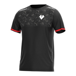 T-shirt de sport personnalisable noir à manches courtes pour l'e-sport, idéal pour les compétitions de jeux vidéo, sublimation, tenue d'équipe, mode ODM - Product Image 1