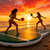 Terrain de pickleball gonflable personnalisé, arène fermée stable pour les tournois de sports nautiques et les événements de team building
