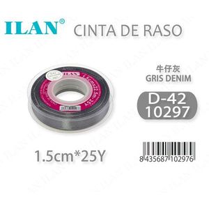 ILAN ริบบิ้นผ้าซาติน 1.5 ซม. 25Y สีเทาเดนิม สำหรับงานประดิษฐ์ - Product Image 3