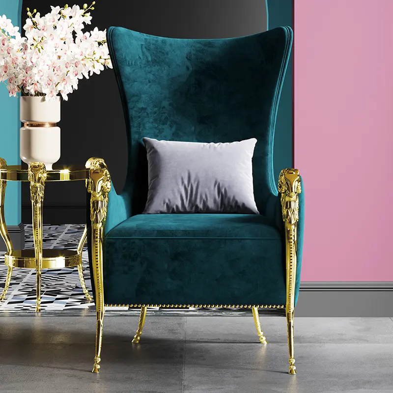 Chaise pivotante de luxe moderne en tissu velours, coloris vert et rouge, pour salon, fauteuil de loisir, détente