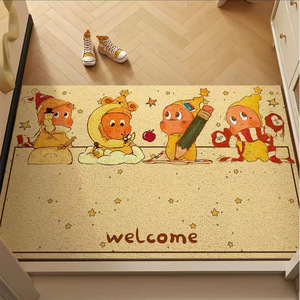 Cartoon Entrance Mat Silk Loop Rectangle Water Wash Welcome Doormat Indoor <b>Home</b> Use - Product Image 4
