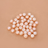 Perles de culture d'eau douce naturelles, rose pêche, 10-10,5 mm, à dos plat, en forme de bouton, haute brillance, pour clous de luxe