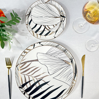 Luxe Nordic Style Shanxi Porseleinen Diner Set Clear Oplader Borden Met Fruit Patroon Voor Thuis Bruiloft Serviesgoed Restaurants