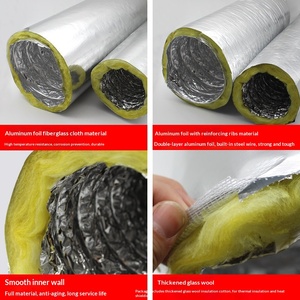 Tuyau télescopique de ventilation pour climatisation centrale en tissu de fibre de verre épaissi, isolé et renforcé de fil d'aluminium - Product Image 3