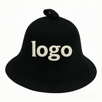Chapeau de sauna en feutre de laine australienne avec logo personnalisé, doux, réutilisable, luxueux, pour la douche, le spa, le salon, protection des cheveux, isolation thermique