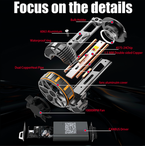 <span class=keywords><strong>Prix</strong></span> Usine 3570 Puces A85 20000LM 3000K 4300K 6000K Phare LED de Voiture Contrôle par Application Sans Erreur 9005 9006 9012 - Product Image 4