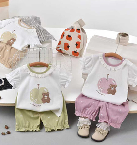 <span class=keywords><strong>เสื้อ</strong></span><span class=keywords><strong>ยืด</strong></span>แขนสั้นเด็กผู้หญิง <span class=keywords><strong>คอ</strong></span>ลเลคชั่นฤดูร้อน 2026 ชุดเซ็ตเด็กและทารก กางเกงขาสั้น สวมใส่สบาย นุ่ม สบายๆ ชุด 2 ชิ้น - Product Image 5