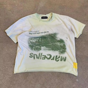 T-shirt Homme Oversize en Coton Tricoté 100% Personnalisé de Haute Qualité, Délavé à l'Acide Effet Vieilli, Impression Numérique 250 GSM - Product Image 4