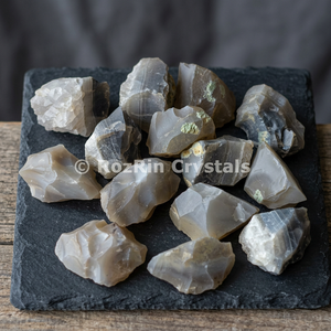 Ágata Gris Rayada Pulida, Piedra Preciosa para Feng Shui, Decoración del Hogar, Amor, Cristales Curativos de Reiki Tallados y Grabados en Bruto - Product Image 2