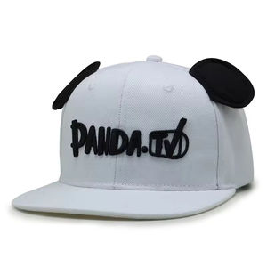 قبعة بيسبول مخصصة للبالغين بتطريز حيواني ثلاثي الأبعاد وحروف على الدنيم بـ 6 ألواح وحافة مسطحة مع أذنين - Product Image 1