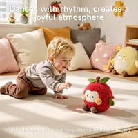 Jouet en peluche interactif Tumama pour enfants, 6-18 mois, jouet musical pour bébé, poupée dansante en peluche Litchi, jouet sensoriel pour bébé pour le temps sur le ventre