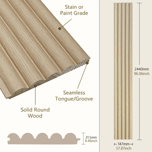 Pannelli <span class=keywords><strong>in</strong></span> <span class=keywords><strong>Legno</strong></span> <span class=keywords><strong>Massello</strong></span> Semicircolari 2400*147 per Rivestimento e Decorazione, Pannello Curvo Tambour per Parete/Palo - Product Image 1
