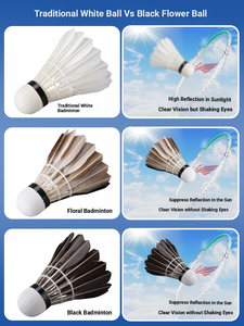 12個入り 耐久性のあるトーナメントクラス 77スピード バドミントン グースダックフェザーボール PUコルクヘッド 高弾性 安定したカーブフェザー - Product Image 4