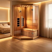 Cabine de sauna personnalisée haut de gamme avec finition en bois de cèdre, contrôleur numérique, design de porte en verre pour hôtels, espaces de bien-être privés