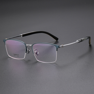 H2335 New Tinh Khiết Titan + Oxhorn Khung Quang Học Thời Trang Titan Kính Bất Trâu Sừng Kính - Product Image 1