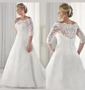 Off-the-shoulder Mermaid Wedding dress Factory Price New Court Train Luxury Lace Bridal Gowns