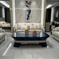 Ensemble de canapés en cuir véritable Bugatti de luxe léger en forme de U pour villas et showrooms, mobilier de salon de style italien multifonctionnel
