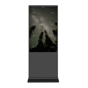 Écran numérique LCD 4K de 55 pouces sur pied, moniteur multimédia Android, kiosque totem pour menu numérique personnalisé en intérieur pour café - Product Image 1