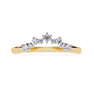 Elegante Anillo de Diamantes Dorado para Mujer, Estilo Clásico, Acabado Brillante, Joyería para Uso Diario, Opción de Regalo - Product Image 3