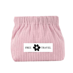 Trousse de Maquillage en Velours Côtelé, Sac Cosmétique de Voyage, Pochette Mini à Fermeture Éclair Personnalisable avec Logo, Sac à Rouge à Lèvres Imprimé Floral et Lettres - Product Image 1