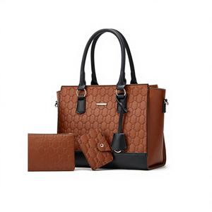 Nouvel ensemble de sacs fourre-tout tendance en cuir PU léger avec fermeture éclair pour femme, ensemble décontracté quatre pièces grande capacité - Product Image 1