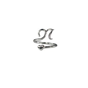 Trendy Fashion <b>Ring</b> 316L Stainless Steel PVD Gold Plating Heart Design Adjustable Size Gift for Women - Product Image 1