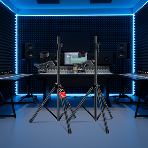 Soporte de Altavoz Ajustable GFT con Trípode y Poste de 72 Pulgadas para Monitor de Estudio, Negro, Rojo, Azul Cielo - Product Image 2