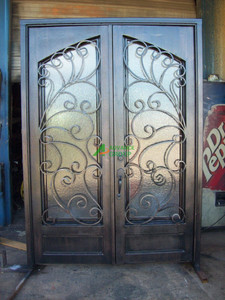 Porte <span class=keywords><strong>d</strong></span>'<span class=keywords><strong>entrée</strong></span> en fer forgé Modèle en verre à ouverture forgé solide avec écran Porte <span class=keywords><strong>d</strong></span>'<span class=keywords><strong>entrée</strong></span> en fer forgé - Product Image 3