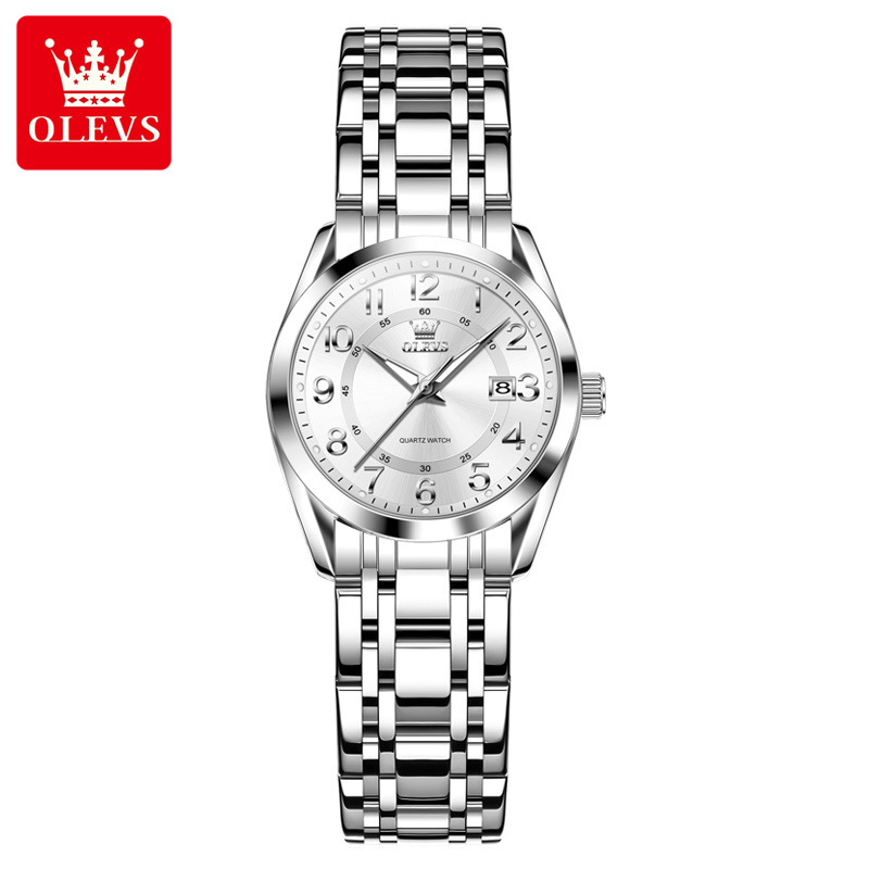 2 Silver case white dial