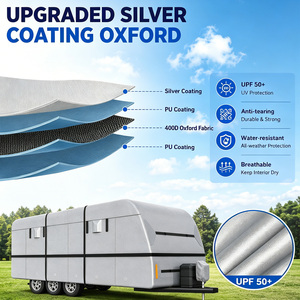 Housse de caravane tout temps en tissu Oxford imperméable 400D, coupe-vent, protection intégrale contre les UV à 99%, couleur personnalisable - Product Image 3