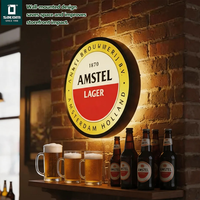 Boîte lumineuse LED ronde suspendue pour la publicité dans les cafés et bars