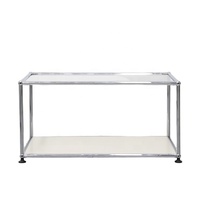 Table basse modulaire en verre trempé minimaliste moderne en acier inoxydable pour salon, hôtel