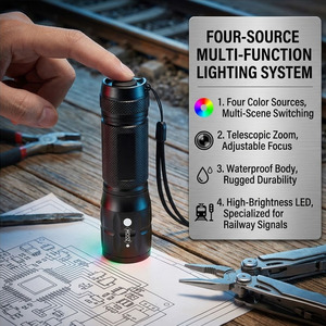 Lampes de poche LED à haute luminosité 3W, petites, étanches, à focalisation réglable, pour le camping et les situations d'urgence en extérieur - Product Image 5