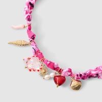 Modeketting Kleurrijk Gevlochten Koord ZeeSter Schelp Vis Uniek en Artistiek Elegant Fris Zoet RVS 18k