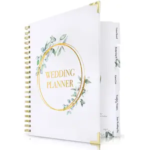 LABON Custom Hochzeits planer & Organizer Geschenk buch & Kalender-Floral Edition-Tagebuch Verlobung Gold Hardcover A5 / A4