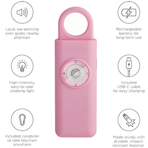 Mujeres Autodefensa 130DB Sirena LED Emergencia portátil SOS <span class=keywords><strong>Alarma</strong></span> DE SEGURIDAD Llavero <span class=keywords><strong>Alarma</strong></span> personal - Product Image 6
