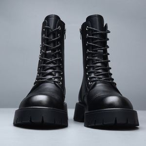 High Top Chelsea <b>Boots</b> for Men Casual Work in Trendy Design High Heel Rubber Upper Breathable Waterproof Anti-slip - Product Image 2